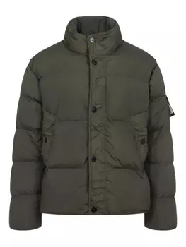 Пуховик с нашивкой-логотипом Stone Island, зеленый