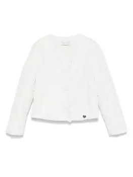 Пуховик с оборками Monnalisa, белый