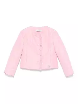 Пуховик с оборками Monnalisa, розовый