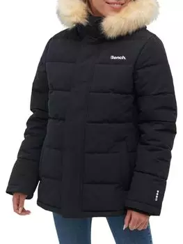 Пуховик с отделкой из искусственного меха Bench, черный