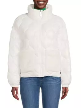 Пуховик с отделкой из искусственного меха Dkny, слоновая кость