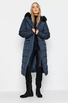 Пуховик с отделкой из искусственного меха Long Tall Sally, синий