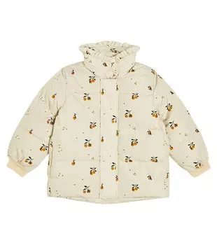 Пуховик с принтом anemone Liewood, бежевый