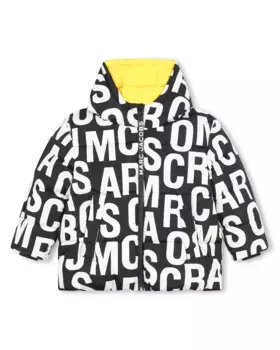 Пуховик с принтом, капюшоном и молнией Marc Jacobs, черный
