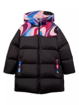 Пуховик с принтом Onde PUCCI Junior, черный