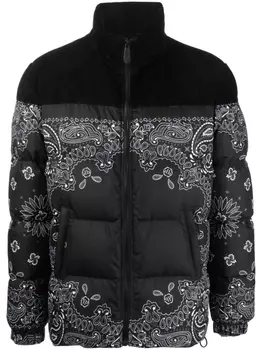 Пуховик с принтом Philipp Plein, черный