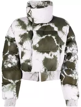Пуховик с принтом тай-дай Off-White, розовый
