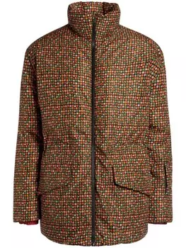 Пуховик с принтом в виде альпийских цветов Bally, коричневый