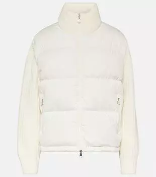 Пуховик с шерстяной отделкой Moncler, белый