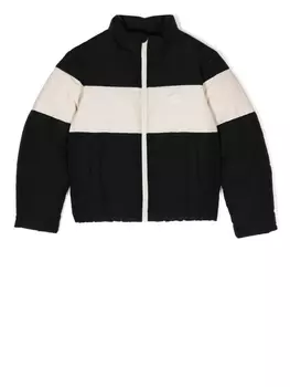 Пуховик с тисненым логотипом Emporio Armani Kids, черный