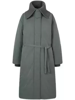 Пуховик с трикотажным воротником STUDIO TOMBOY, зеленый