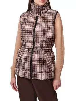 Пуховик с узором «гусиные лапки» Bernardo, цвет Ivory Multi