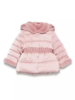 Пуховик с воротником из искусственного меха Abel & Lula, розовый