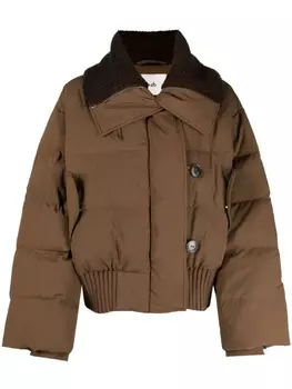 Пуховик с воротником-воронкой b+ab, коричневый