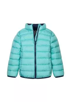 Пуховик с воротником-воронкой и принтом Minoti, зеленый