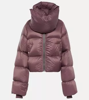 Пуховик с воротником-воронкой RICK OWENS, фиолетовый