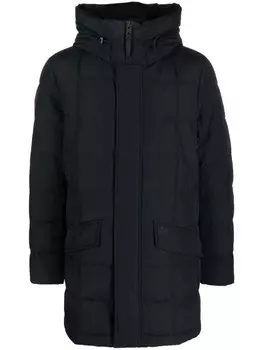 Пуховик с воротником-воронкой Woolrich, синий