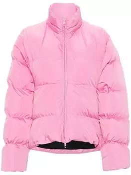 Пуховик с вышитым логотипом Balenciaga, розовый