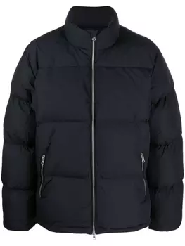 Пуховик с вышитым логотипом Stssy, черный