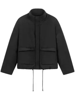 Пуховик с вышивкой ROUGH., черный