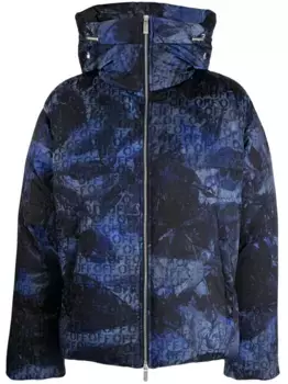 Пуховик с жаккардовым логотипом OFF-WHITE, мультиколор