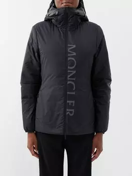 Пуховик sepik со стегаными вставками и капюшоном Moncler, черный