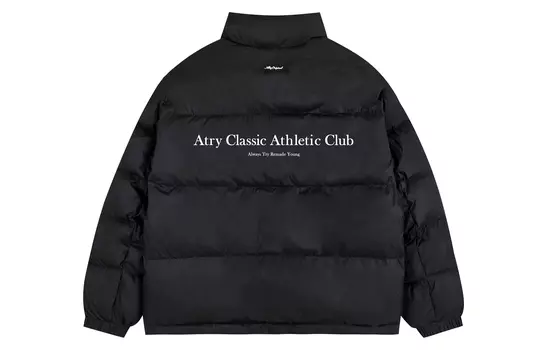 Пуховик серии Alphabet Slogan унисекс Atry, темно-серый