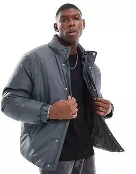 Пуховик серого цвета ASOS DESIGN