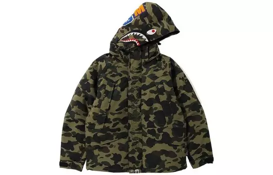 Пуховик Shark Series для мужчин A Bathing Ape, зеленый