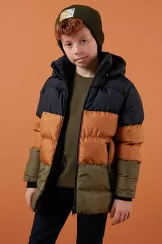 Пуховик со съемным капюшоном и плюшевой подкладкой 57611967 Lela, темно-синий