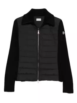 Пуховик со стегаными вставками MONCLER, черный