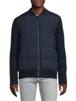 Пуховик Spores Mixed Media Ted Baker London, темно-синий