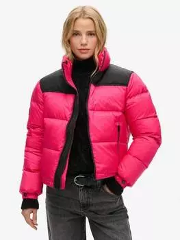 Пуховик спортивного стиля code Superdry, цвет Hot Pink/Black