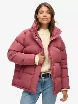 Пуховик средней длины Superdry, цвет Roan Rouge Burgundy
