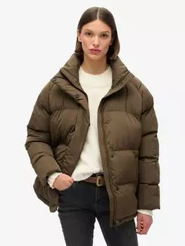 Пуховик средней длины Superdry, цвет Warm Brown