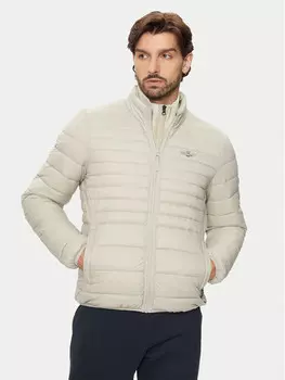 Пуховик стандартного кроя Aeronautica Militare, бежевый