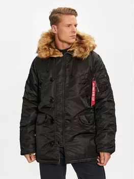 Пуховик стандартного кроя Alpha Industries, черный