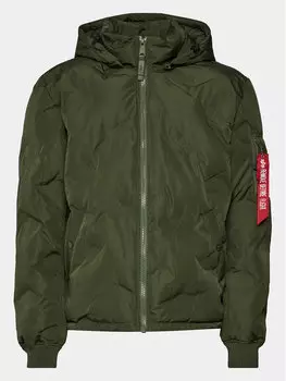 Пуховик стандартного кроя Alpha Industries, зеленый