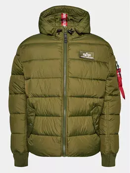 Пуховик стандартного кроя Alpha Industries, зеленый