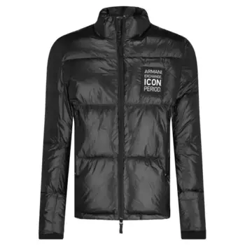 Пуховик стандартного кроя Armani Exchange, черный