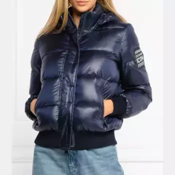 Пуховик стандартного кроя Armani Exchange, синий