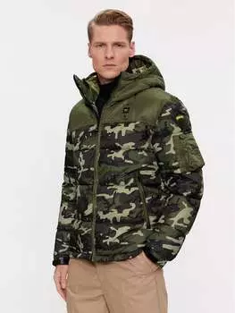 Пуховик стандартного кроя Blauer, зеленый