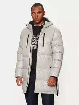 Пуховик стандартного кроя Brave Soul, серый