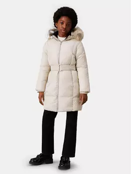 Пуховик стандартного кроя Calvin Klein Jeans, бежевый