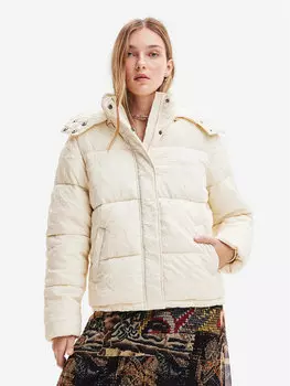 Пуховик стандартного кроя Desigual, бежевый