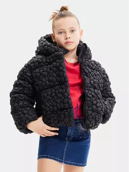 Пуховик стандартного кроя Desigual, черный