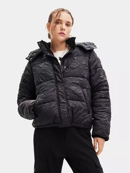 Пуховик стандартного кроя Desigual, черный