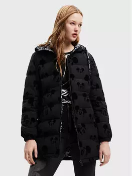 Пуховик стандартного кроя Desigual, черный