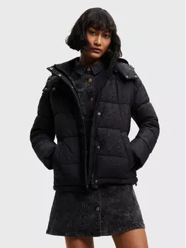 Пуховик стандартного кроя Desigual, черный