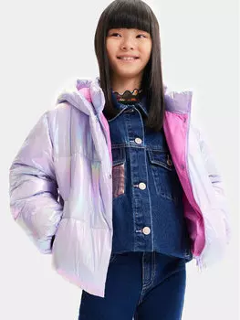 Пуховик стандартного кроя Desigual, фиолетовый